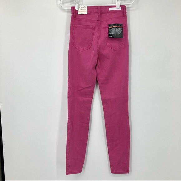 ❤️🔥 (5/20) NWT Cello High Rose Crop Skinny Pink Jeans Size 5 - Picture 5 of 13